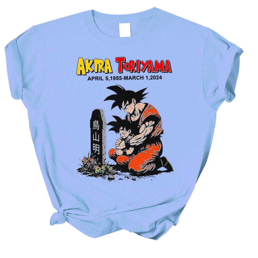 T-shirt Akira Toriyama deuil Dragon Ball z Goku Gohan Dragon Ball manches courte
