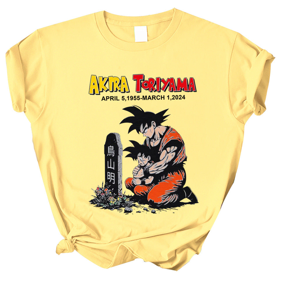 T-shirt Akira Toriyama deuil Dragon Ball z Goku Gohan Dragon Ball manches courte