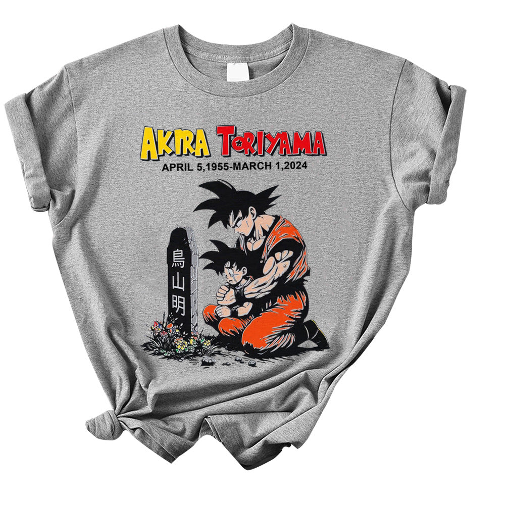T-shirt Akira Toriyama deuil Dragon Ball z Goku Gohan Dragon Ball manches courte