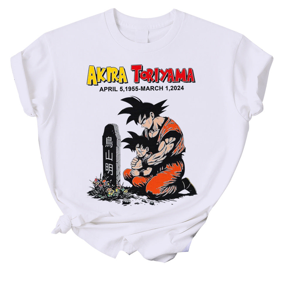 T-shirt Akira Toriyama deuil Dragon Ball z Goku Gohan Dragon Ball manches courte