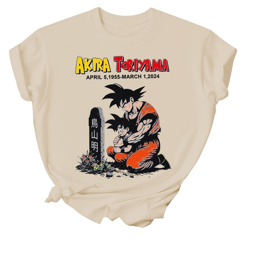 T-shirt Akira Toriyama deuil Dragon Ball z Goku Gohan Dragon Ball manches courte