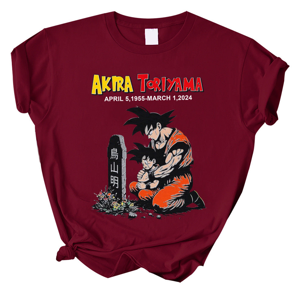 T-shirt Akira Toriyama deuil Dragon Ball z Goku Gohan Dragon Ball manches courte