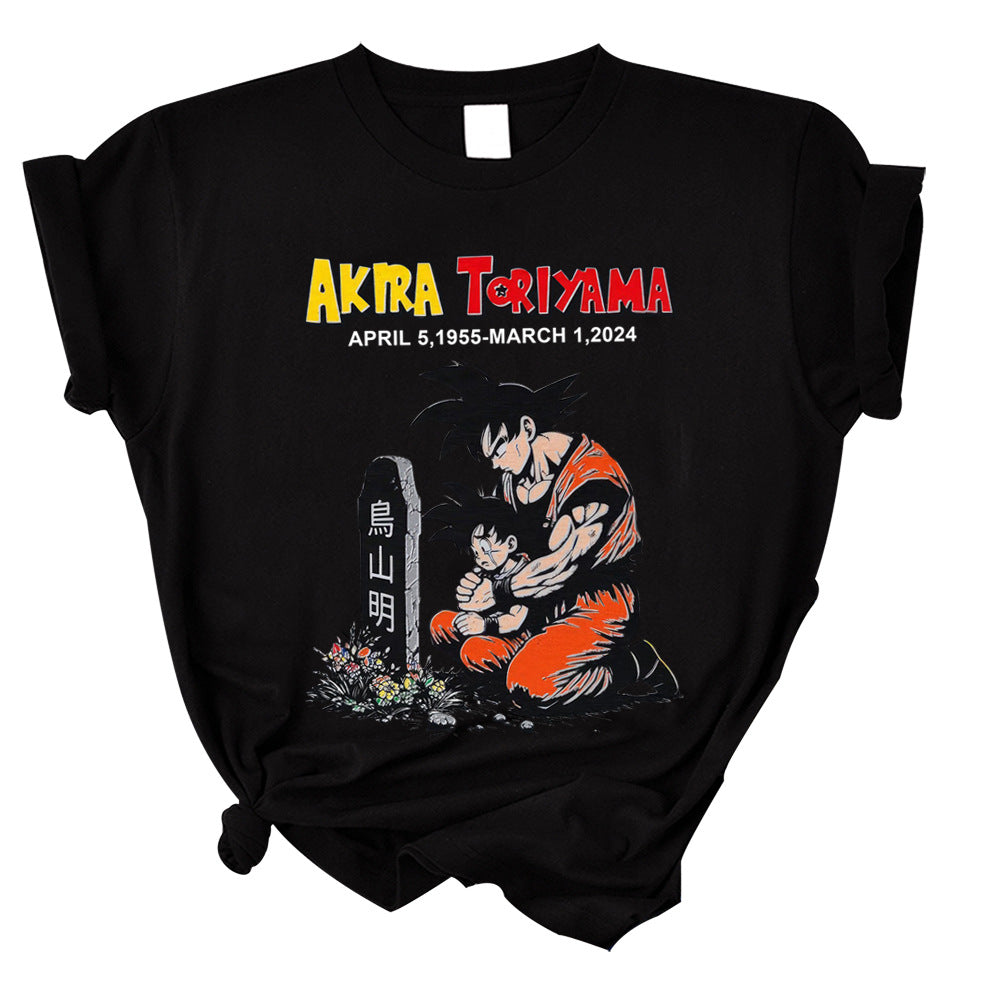 T-shirt Akira Toriyama deuil Dragon Ball z Goku Gohan Dragon Ball manches courte