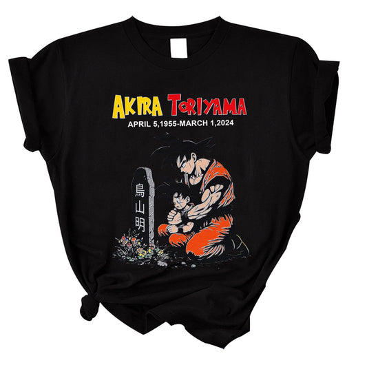 T-shirt Akira Toriyama deuil Dragon Ball z Goku Gohan Dragon Ball manches courte