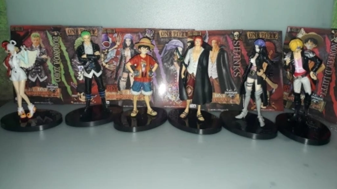 Figurines one piece lot de 6 statuettes Luffy Sanji Zoro roronoa red shanks Nico Robin collection manga animé