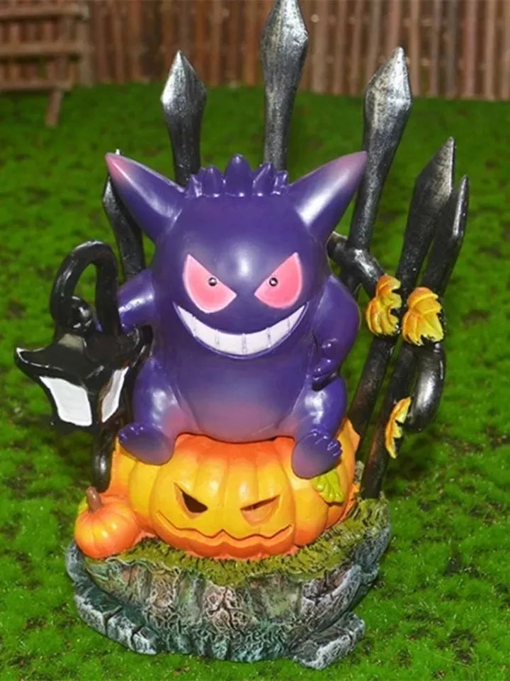 Pokemon figurine roi gengar led statuette lumineuse speciale halloween 16cm
