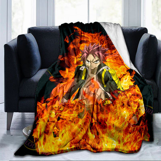 Fairy tail plaid couverture molletonné couvre lit style manga