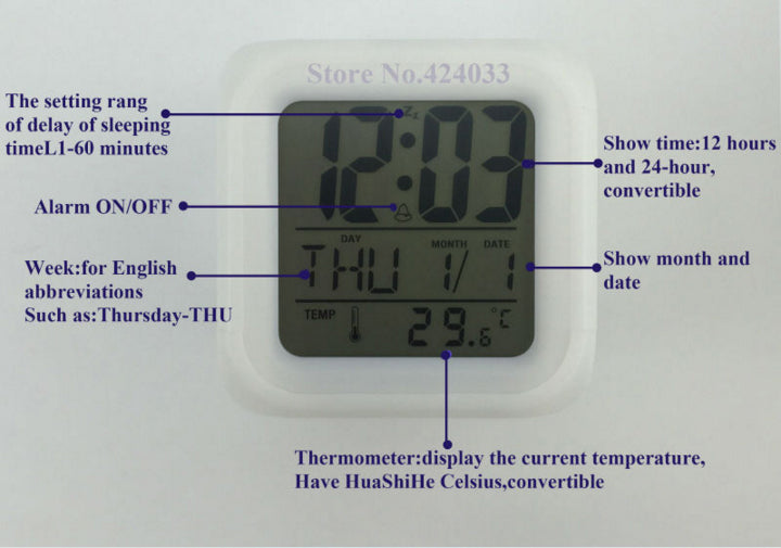 Seven deadly sins reveil led 7 couleurs fonction thermometre