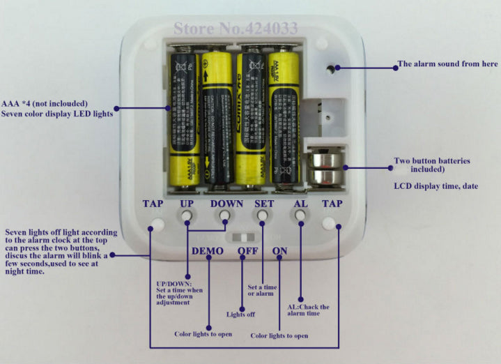 Seven deadly sins reveil led 7 couleurs fonction thermometre