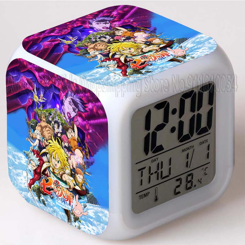 Seven deadly sins reveil led 7 couleurs fonction thermometre