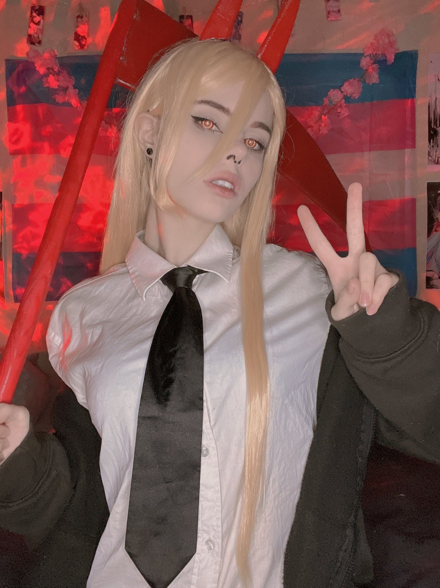 Lentille chainsaw man cosplay makima ou power