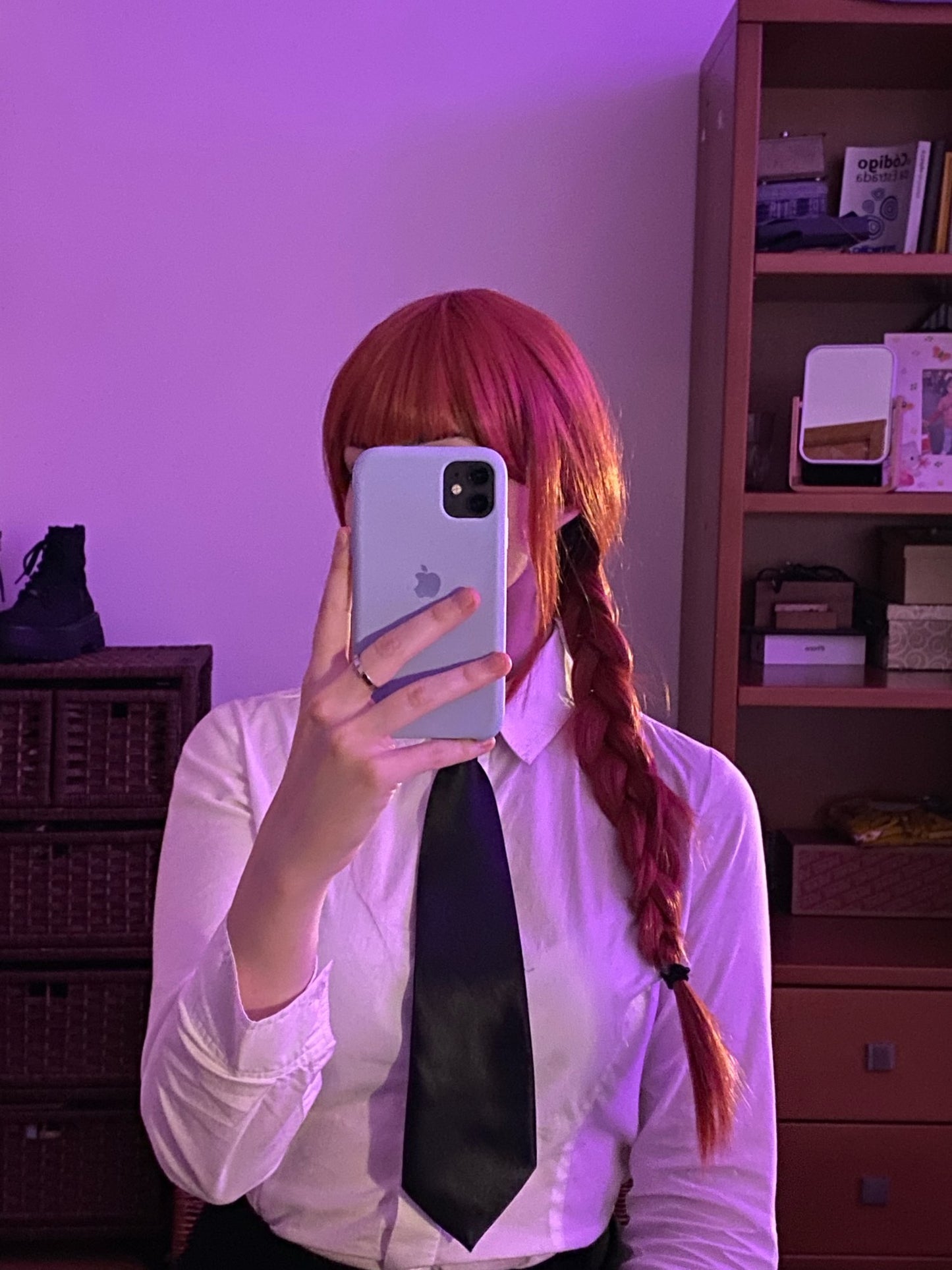 Perruque makima cosplay chainsaw man