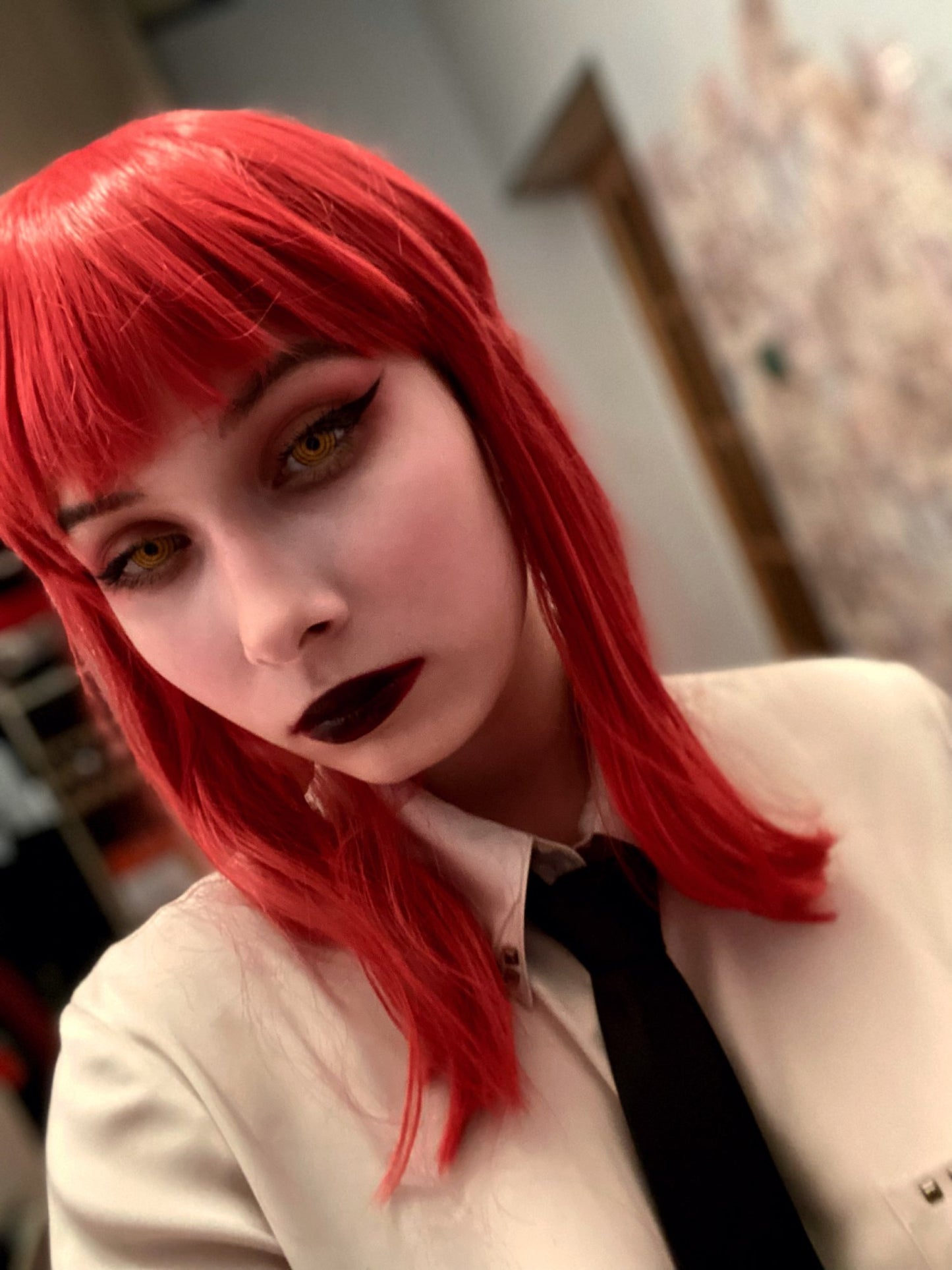 Lentille chainsaw man cosplay makima ou power