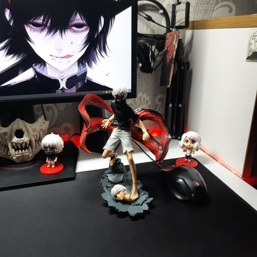 Tokyo ghool figurine ken kaneki statuette collection manga tete interchangeable 24cm