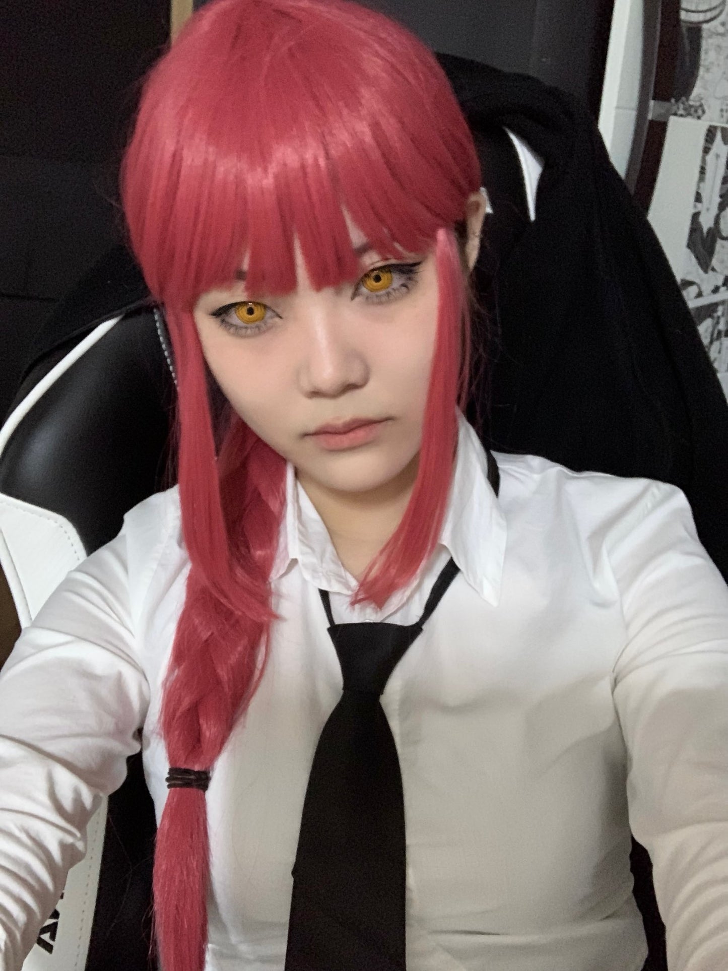 Lentille chainsaw man cosplay makima ou power