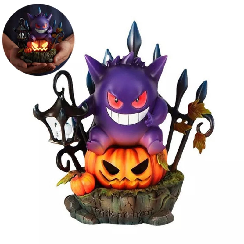Pokemon figurine roi gengar led statuette lumineuse speciale halloween 16cm