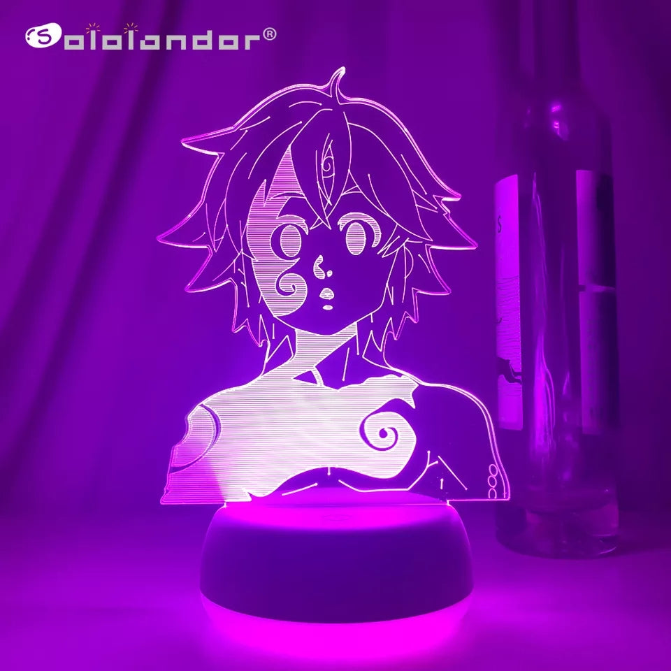 Sevens deadly sins veilleuse 16 couleurs lampe led decoration manga meliodas ban