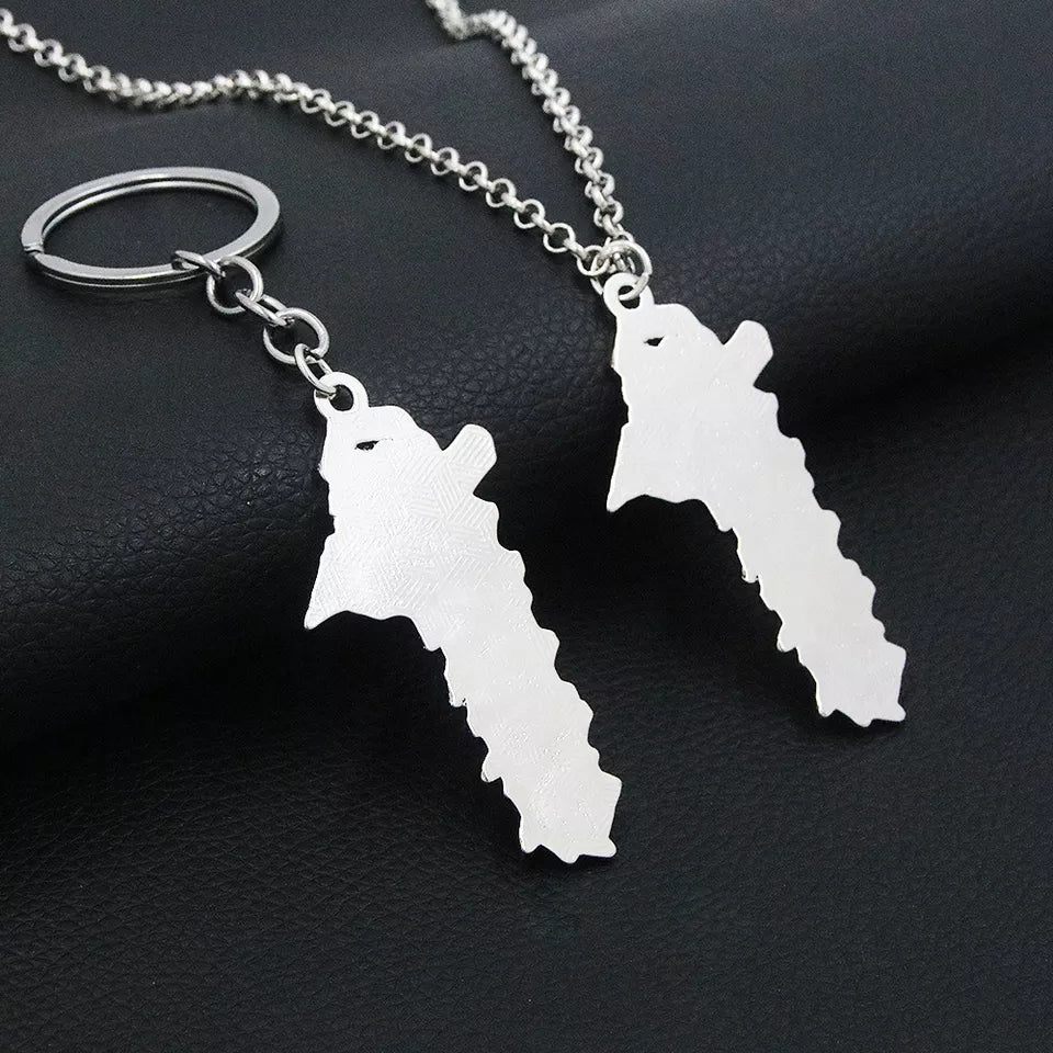 Chainsaw man ensemble collection 2 portes clef et 1 pendentif