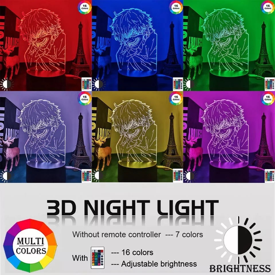 Tokyo ghool veilleuse ken kaneki 16 couleurs avec telecommande