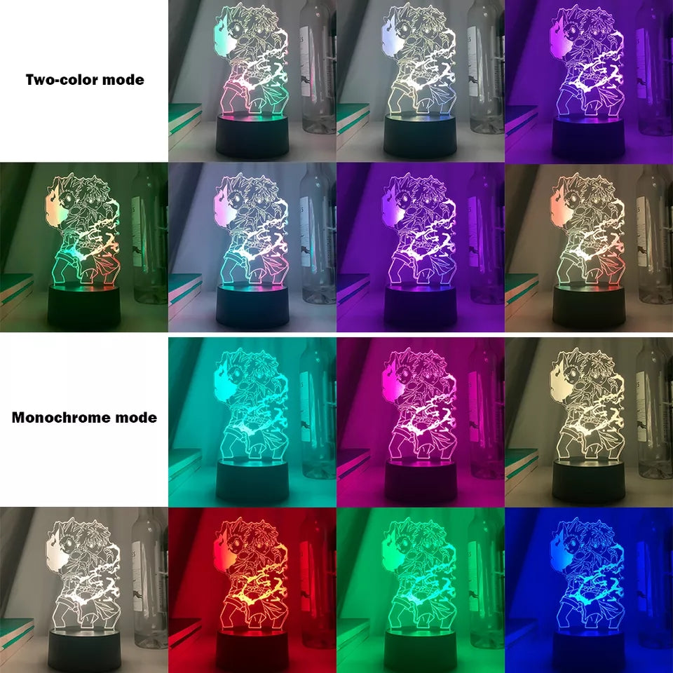 Hunter X hunter veilleuse 16 couleurs avec telecommande lampe led decoration manga motif gon kirua