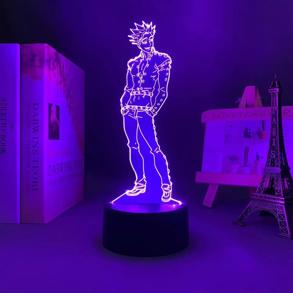 Sevens deadly sins veilleuse 16 couleurs lampe led decoration manga meliodas ban