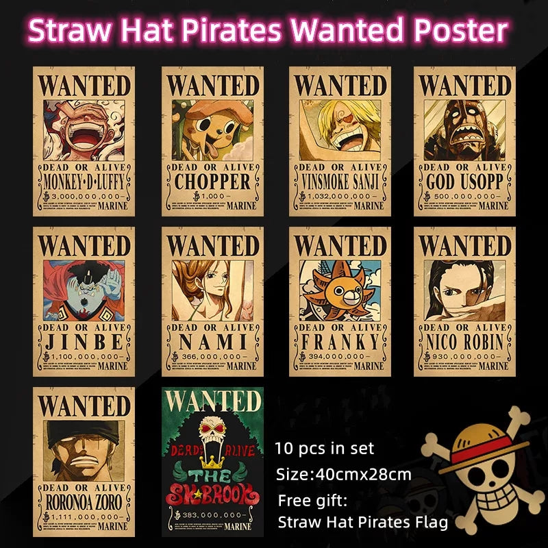 Poster one piece lot de 10 pieces 29×40cm