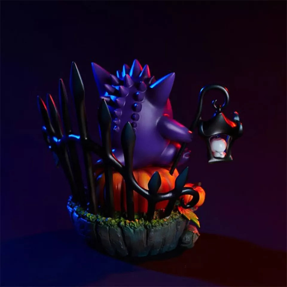 Pokemon figurine roi gengar led statuette lumineuse speciale halloween 16cm