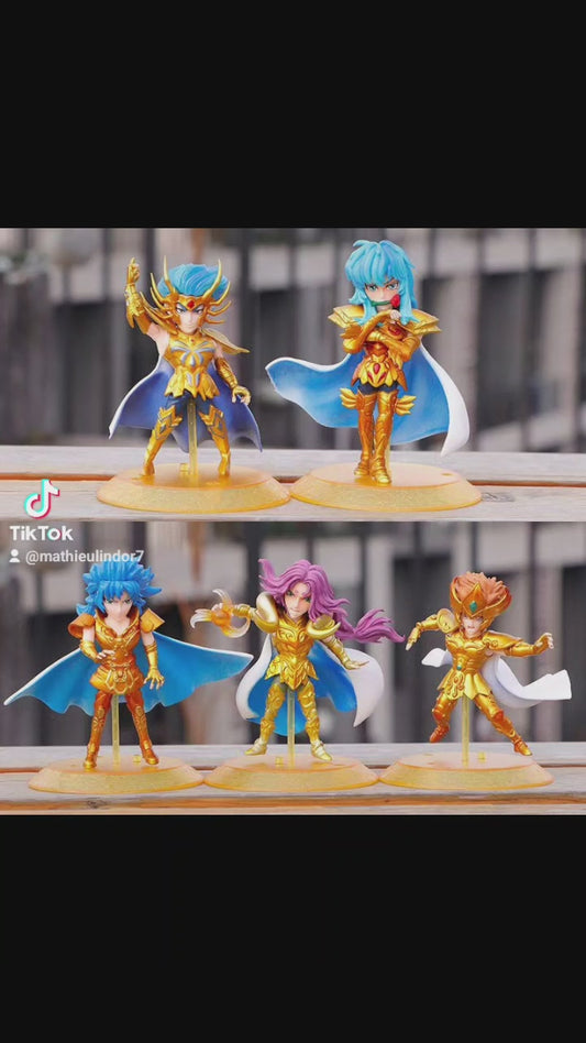 Figurines saint seiya lot de 5 pieces chevalier d'or 10cm