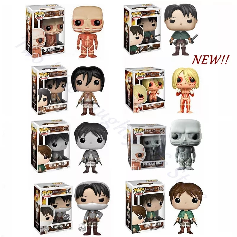 Funko pop l'atraque des titans figurine levi eren ou mikasa
