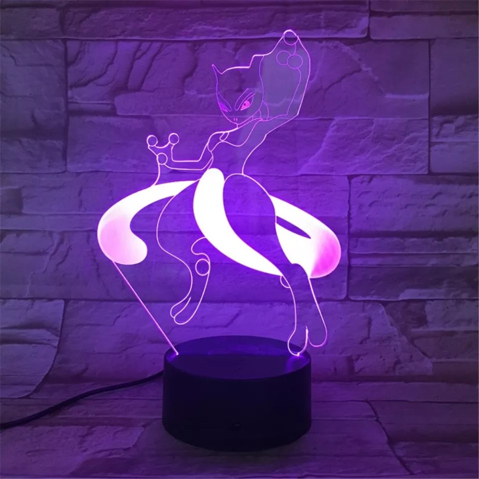 Pokemon veilleuses 7 ou 16 couleurs avec telecommande Pikachu LED Night Light Creative Gift  Decoration manga Character Lamp Children's Birthday