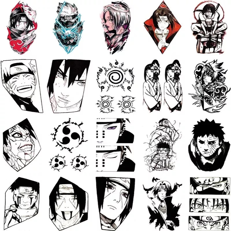 Tatouage naruto stickers temporaire lot 20 tatoo