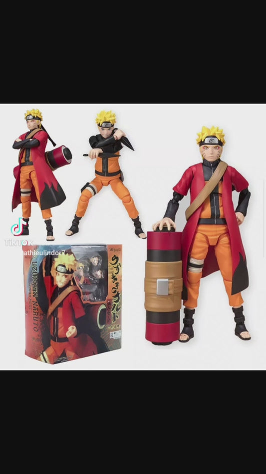 Figurine naruto uzumaki avec tete interchangeable et accessoires