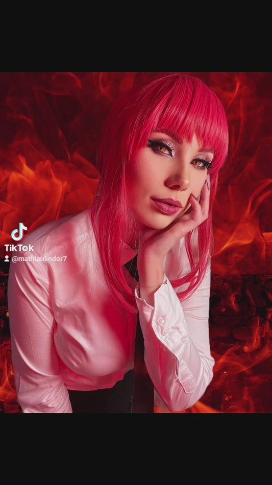 Perruque makima cosplay chainsaw man