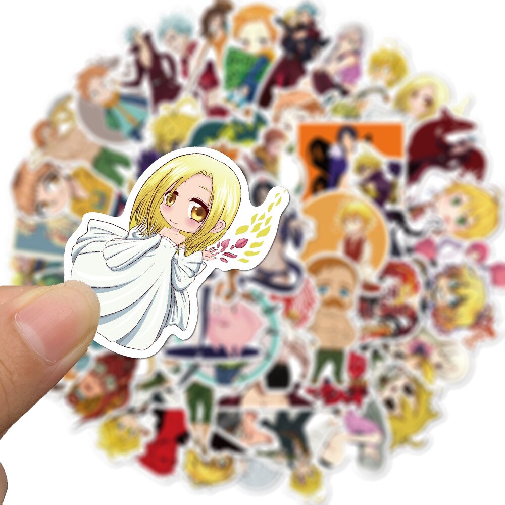 Stickers seven deadly seans 50PCS autocollant set Anime les 7 péchés capitaux Sins Vinyl