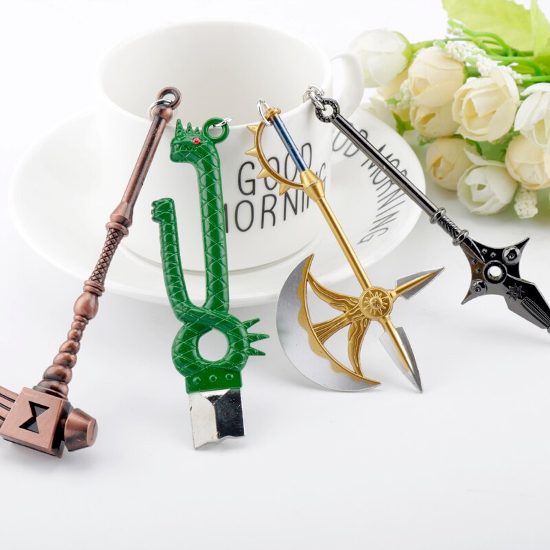 Porte clef  The Seven Deadly Sins arme miniature Weapon Keychains Meliodas Diane Harlequin Nanatsu No Taizai Axe Key Ring Key Chain Key