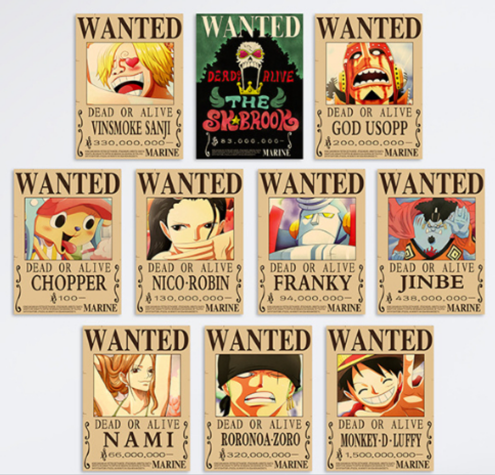 Poster one piece lot de 10 pieces 29×40cm