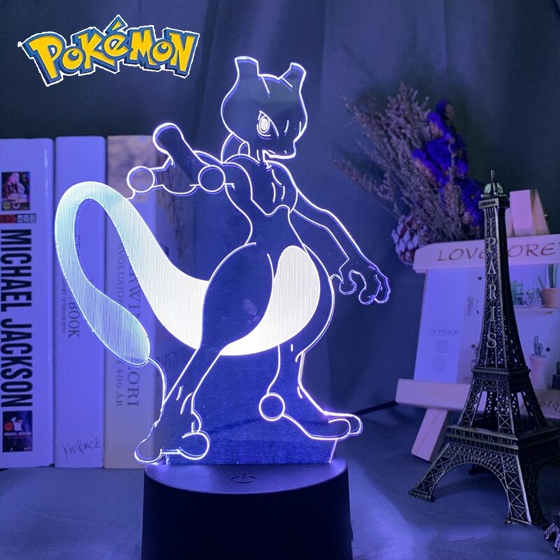 Pokemon veilleuses 7 ou 16 couleurs avec telecommande Pikachu LED Night Light Creative Gift  Decoration manga Character Lamp Children's Birthday
