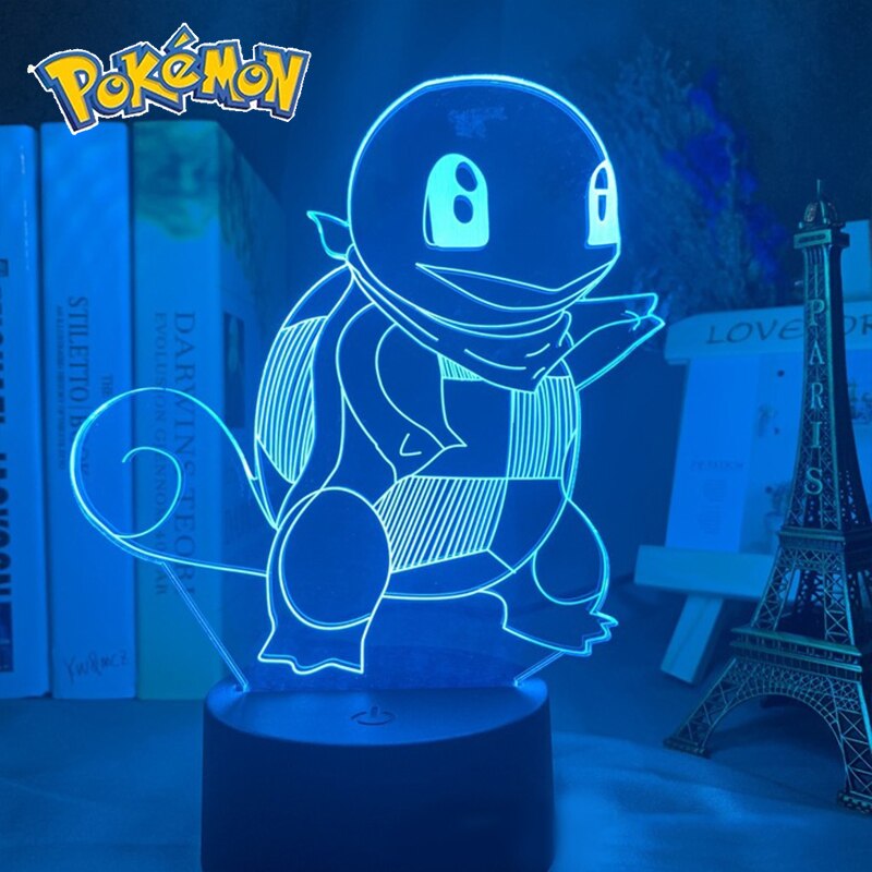 Pokemon veilleuses 7 ou 16 couleurs avec telecommande Pikachu LED Night Light Creative Gift  Decoration manga Character Lamp Children's Birthday