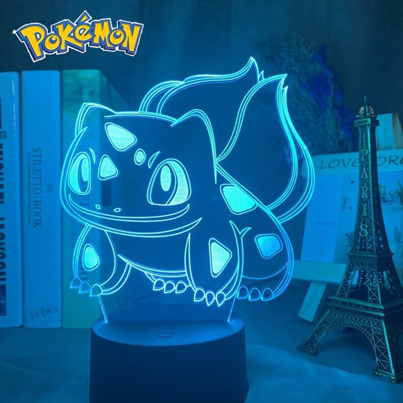 Pokemon veilleuses 7 ou 16 couleurs avec telecommande Pikachu LED Night Light Creative Gift  Decoration manga Character Lamp Children's Birthday