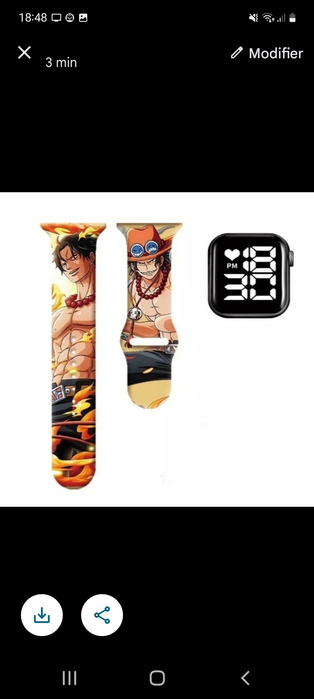 Montre one piece numerique led