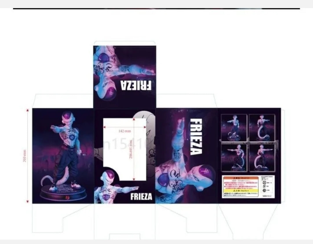 Dragon ball figurine freezer gangster hip hop tatoué 26cm