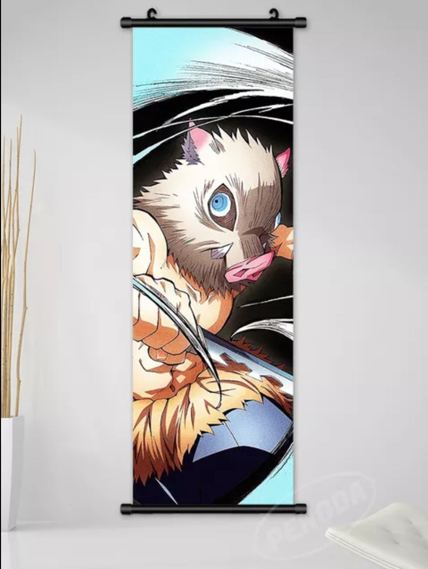 Toile demon slayer avec cadre deroulant 90×30cm