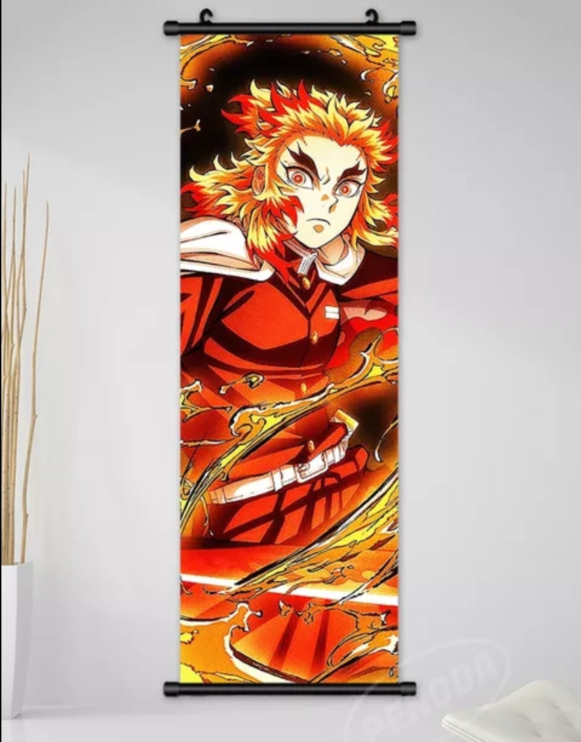 Toile demon slayer avec cadre deroulant 90×30cm