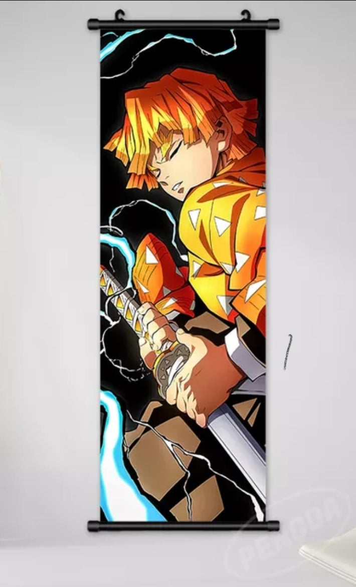 Toile demon slayer avec cadre deroulant 90×30cm
