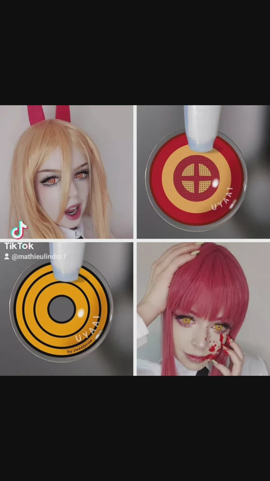 Lentille chainsaw man cosplay makima ou power