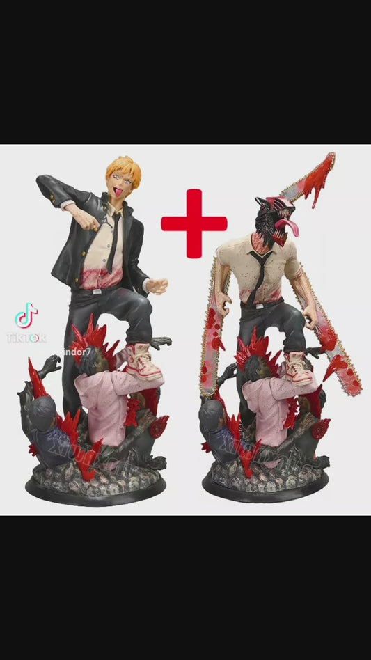 Figurine chainsaw man denji double corp interchangeable