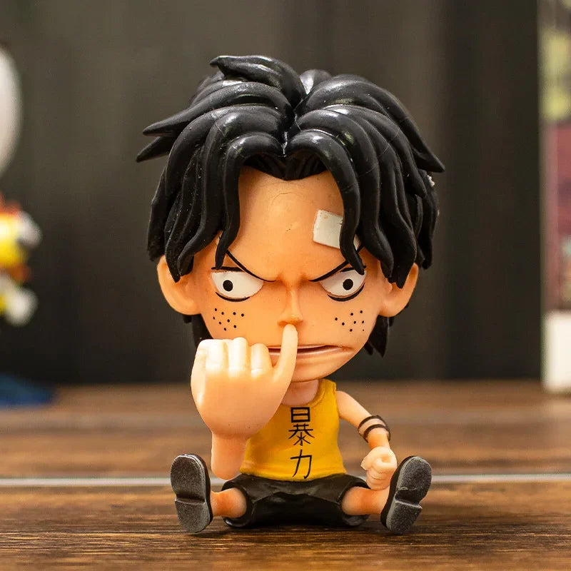 Figurine one piece shibi statuette drôle collection décoration manga animé 8cm sans boîte originale jouet déco idée cadeau anniversaire Noël Luffy Sanji zoro boa chopper ace