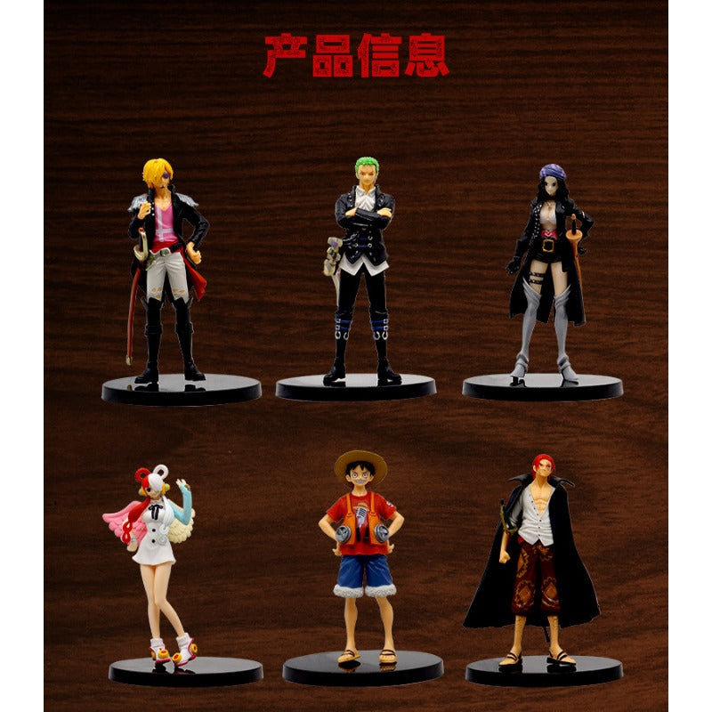 Figurines one piece lot de 6 statuettes Luffy Sanji Zoro roronoa red shanks Nico Robin collection manga animé