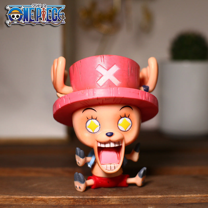 Figurine one piece shibi statuette drôle collection décoration manga animé 8cm sans boîte originale jouet déco idée cadeau anniversaire Noël Luffy Sanji zoro boa chopper ace