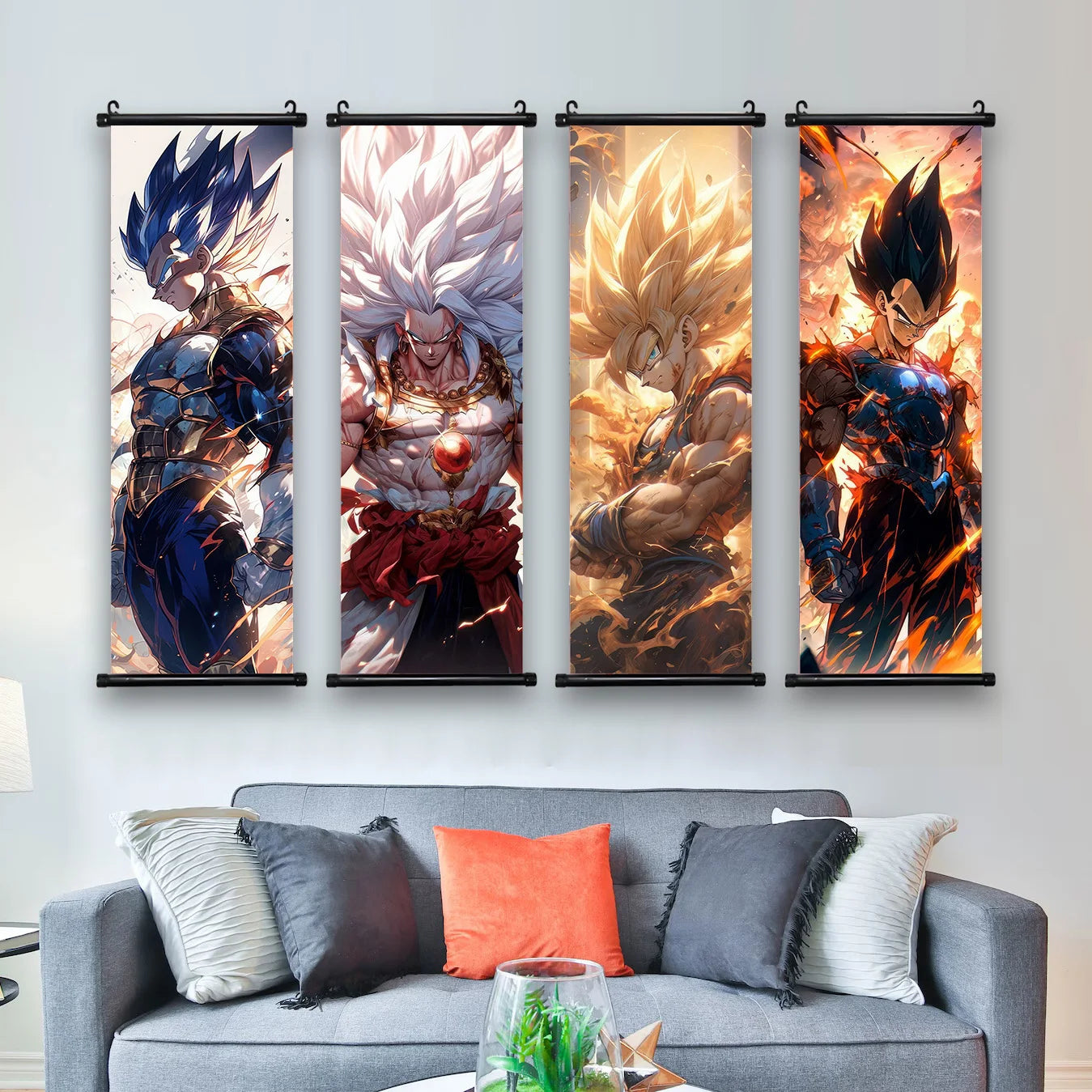 Tableau dragon ball toile avec cadre déroulant 30×90 cm affiche murale décoration collection manga